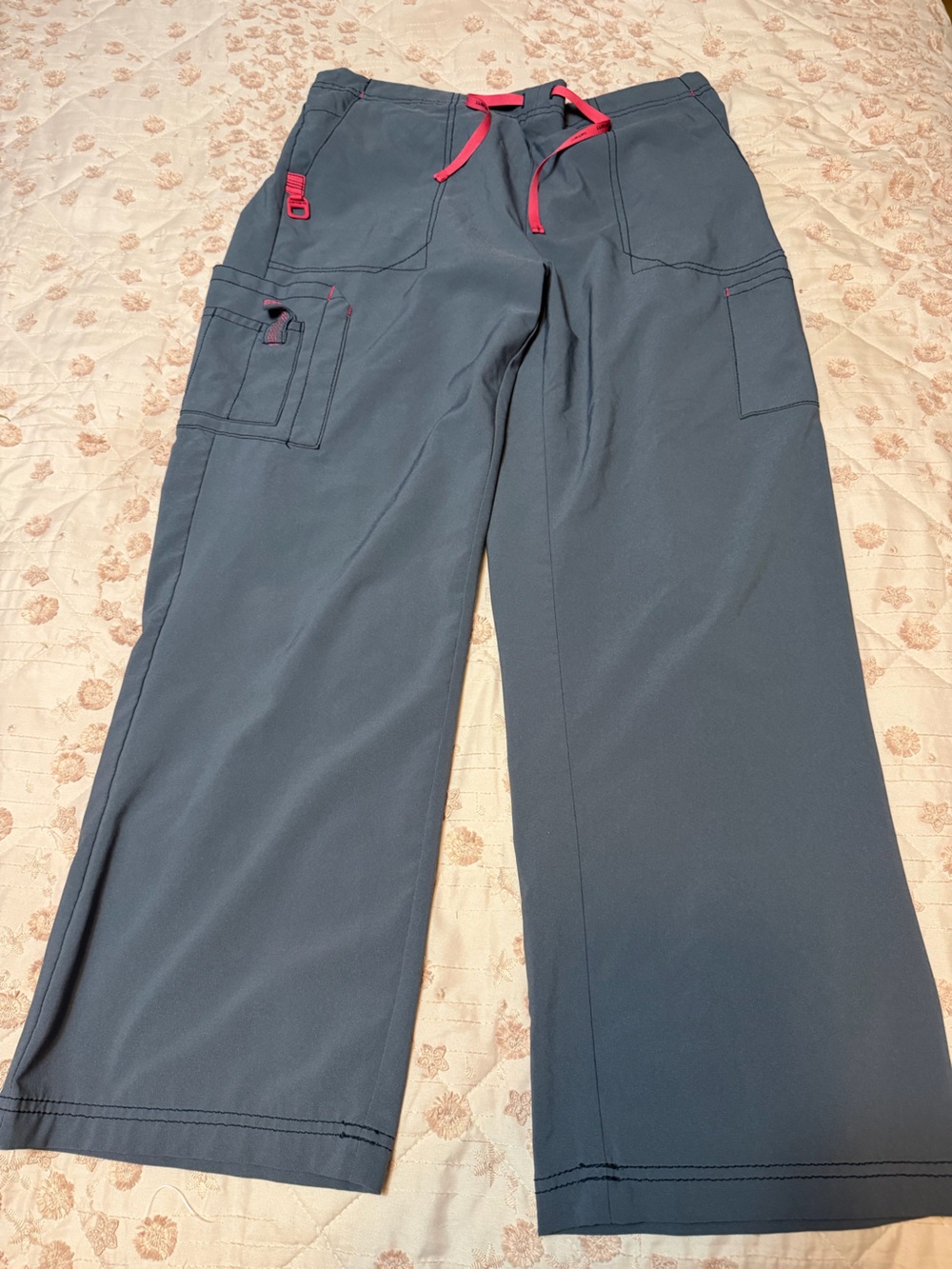 Carhartt Force Cross-Flex Cargo Scrub Pants Petite Large Gray Pink C52110P